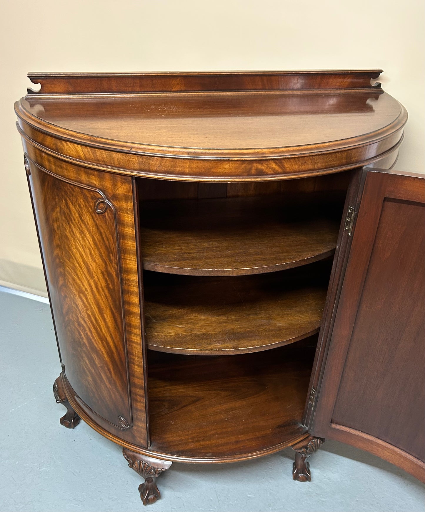 Mahogany Demi Lune side cabinet