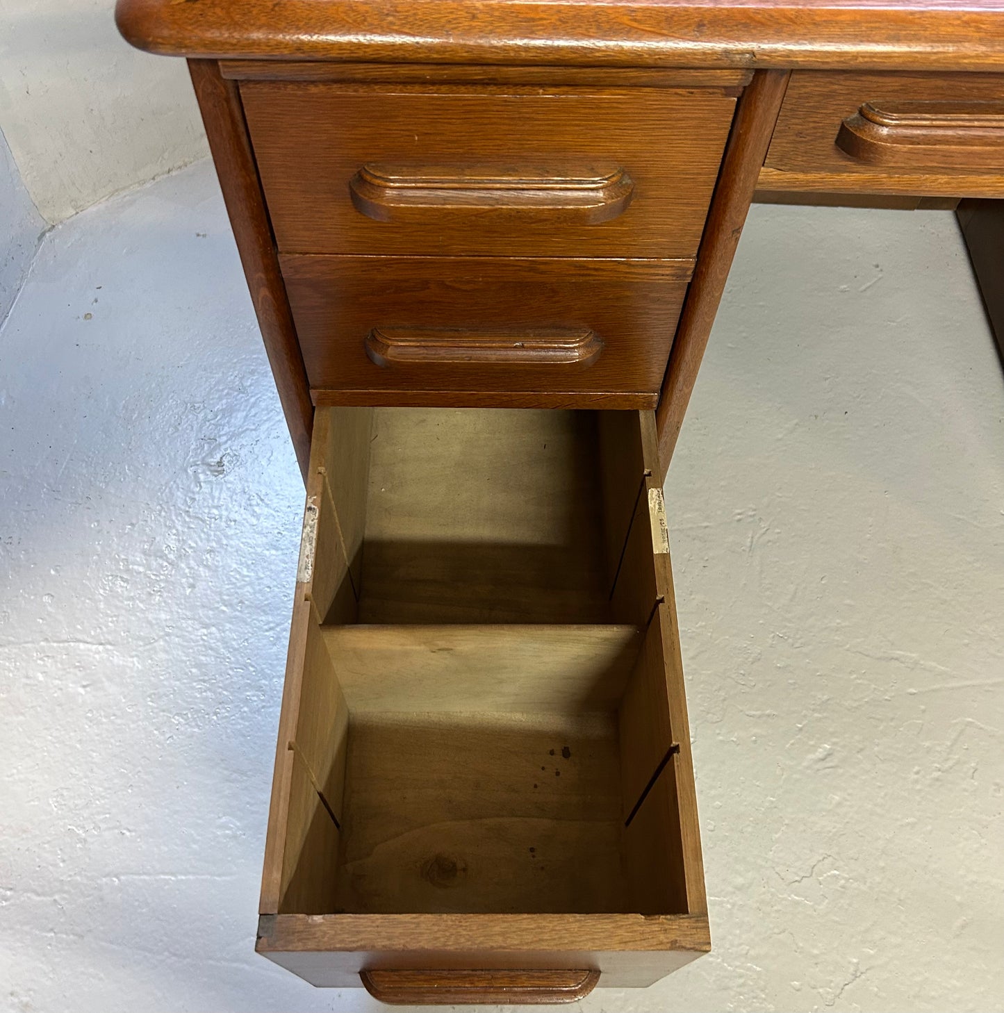 Oak roll top writing desk