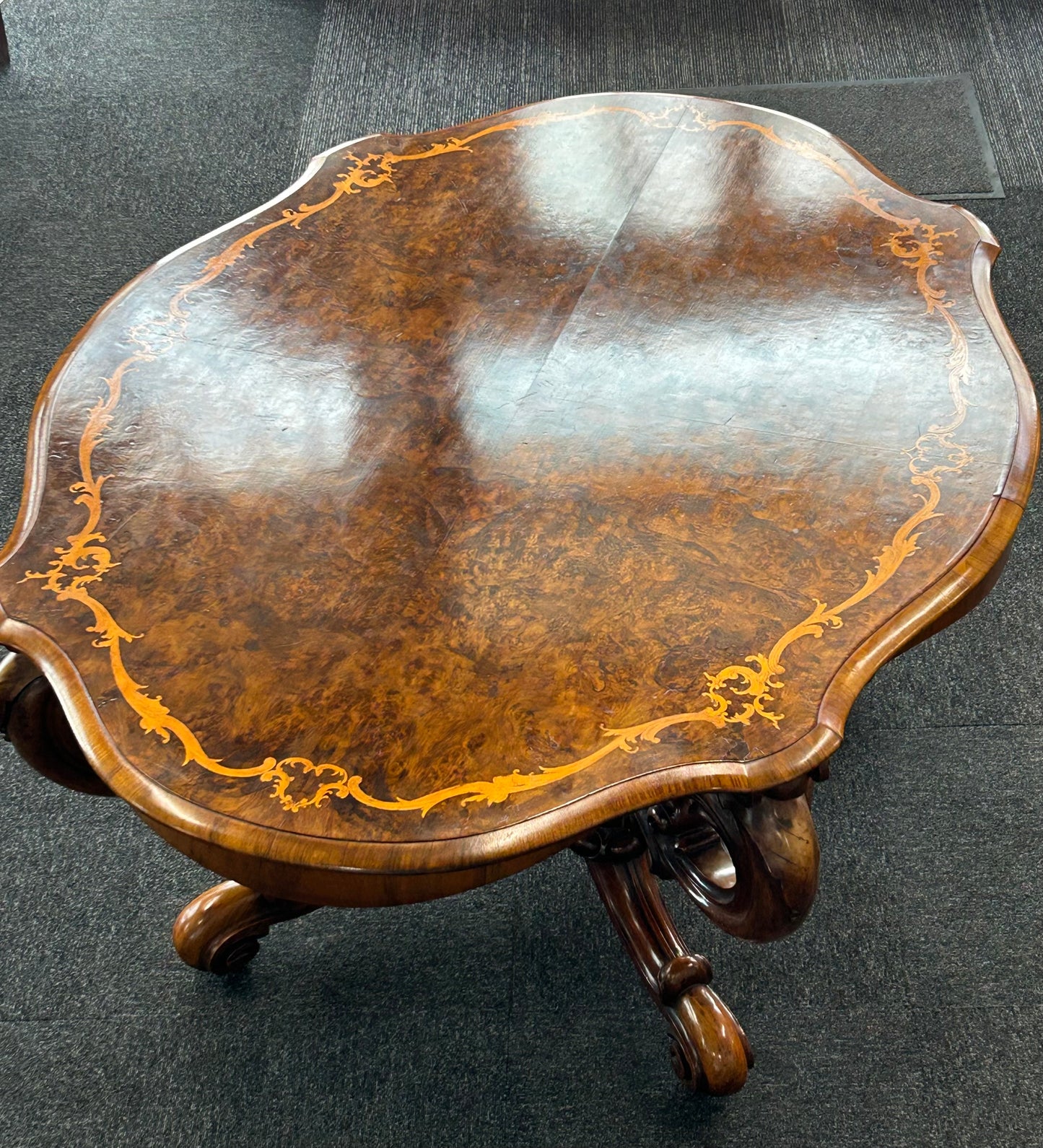 Victoria Burr walnut centre table