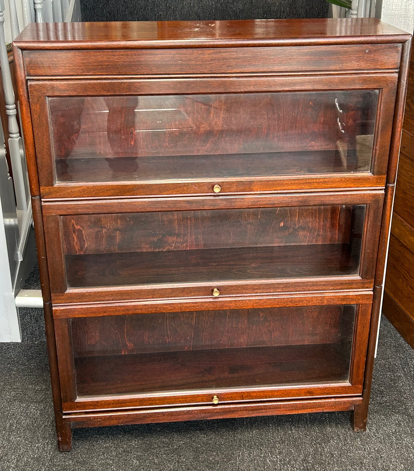 Mahogany 3 Tier Barristers Bookcase by Gunn