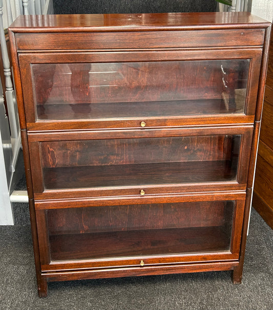 Mahogany 3 Tier Barristers Bookcase by Gunn