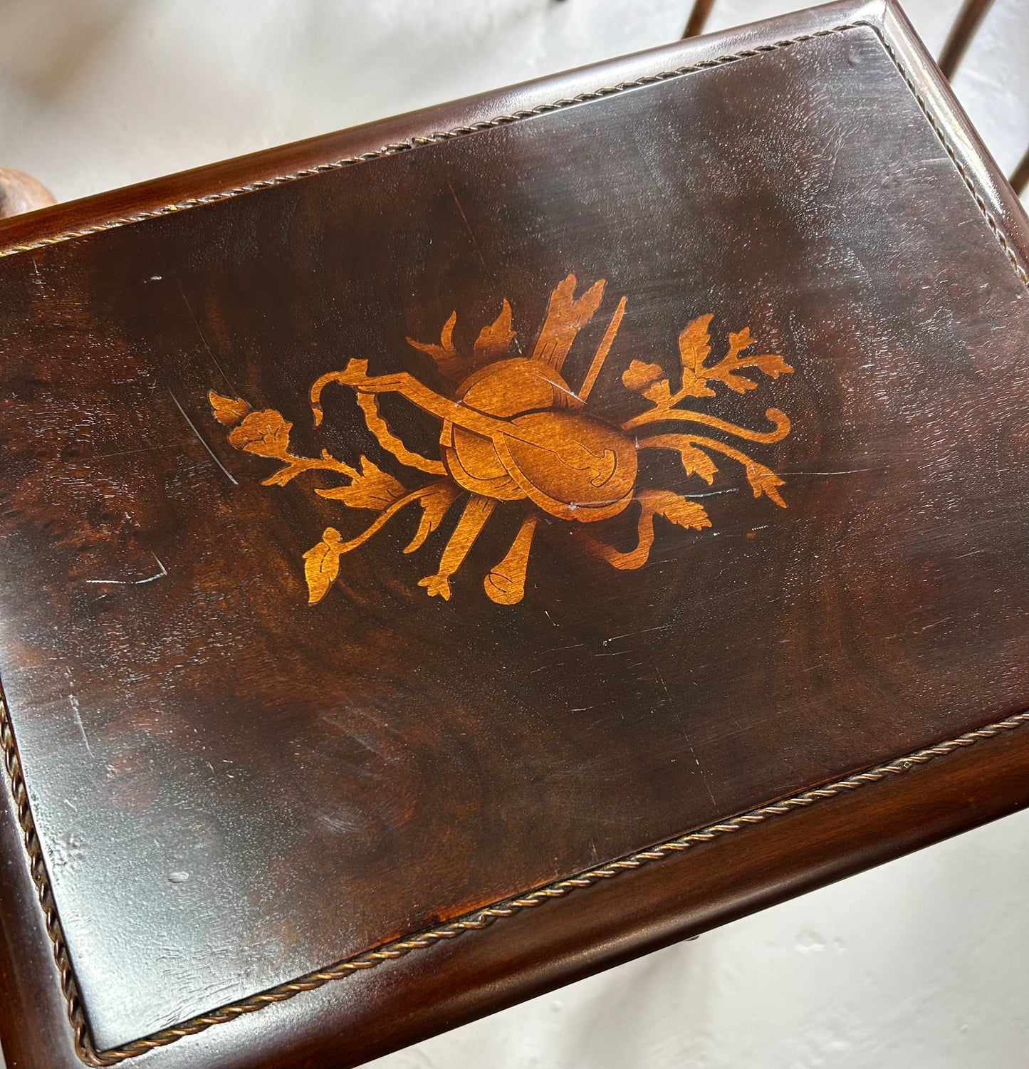 Pair of Louis XV style marquetry bedside cabinets