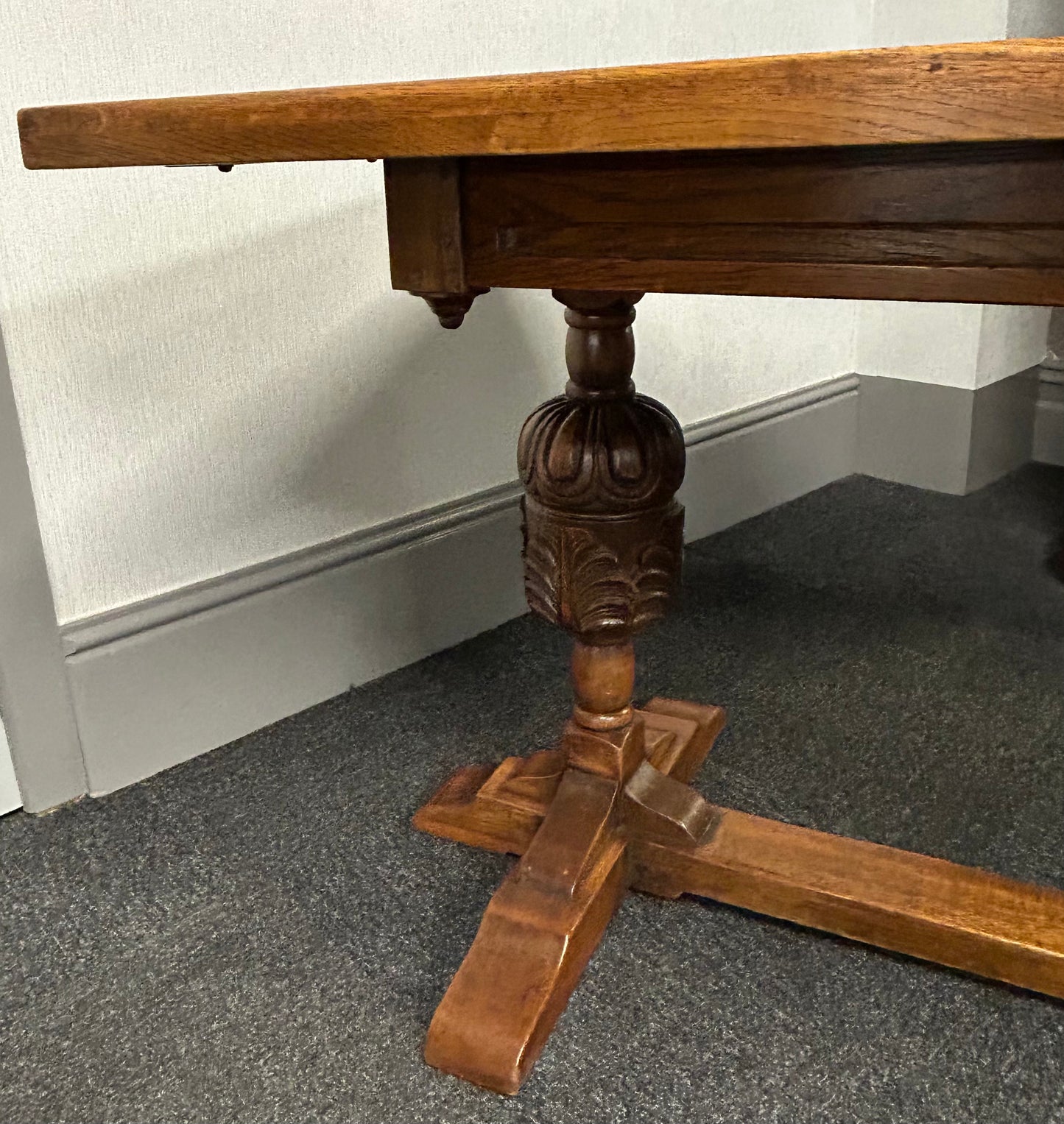 Oak refectory dining table