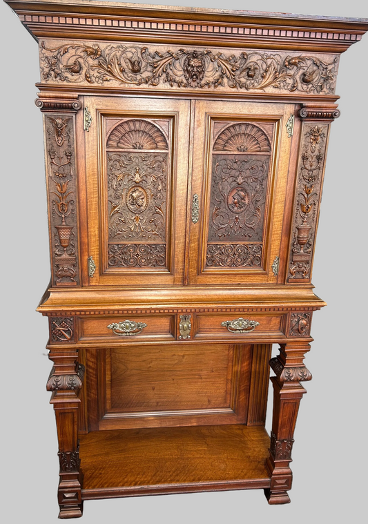 Gillows 19th Century Renaissance Revival Carved Cabinet