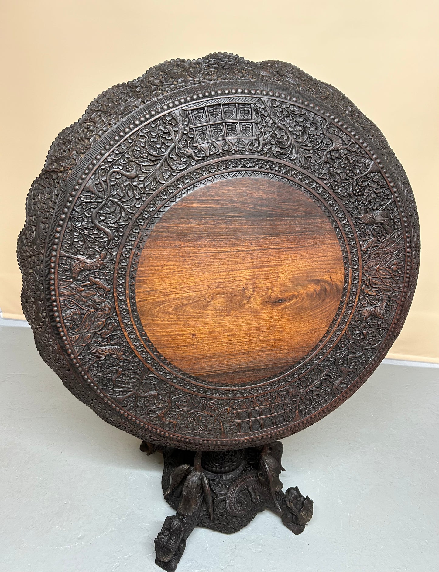 Burmese Carved Anglo Indian side table