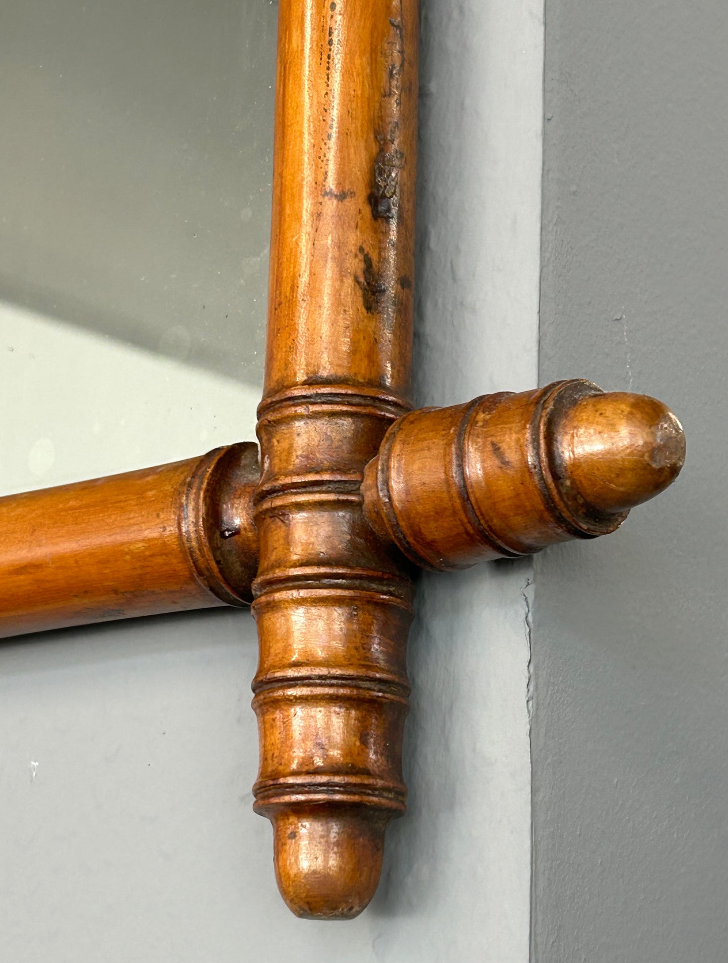 Large and small French faux bamboo mirrors