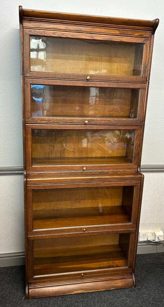 Oak 5 Tier Barristers Bookcase by “Gunn”