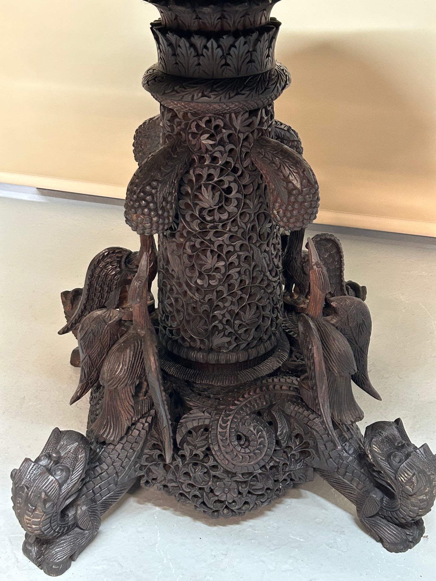 Burmese Carved Anglo Indian side table