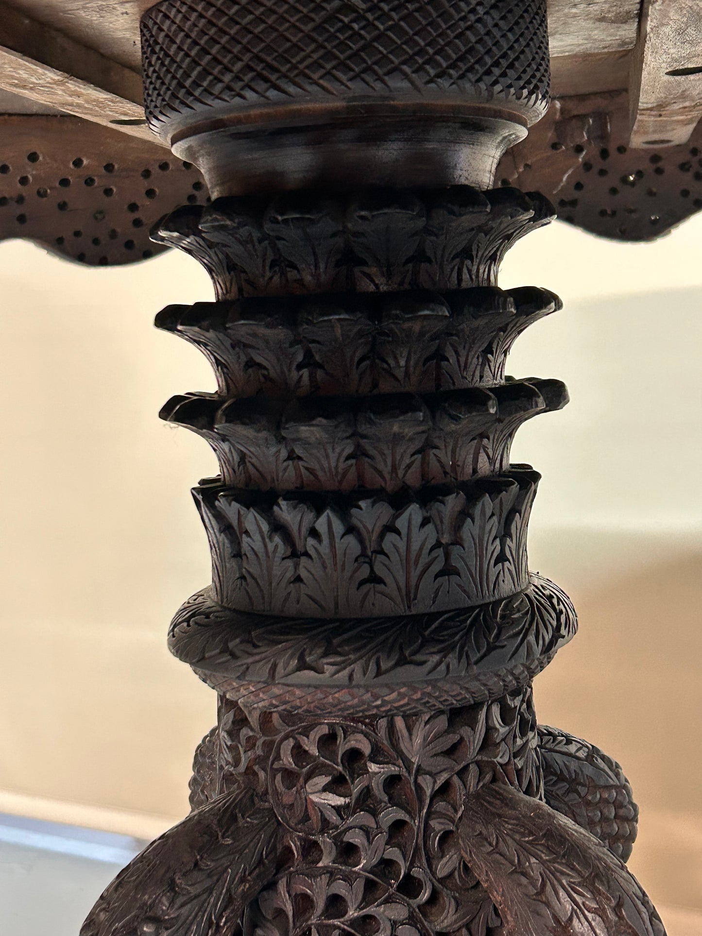 Burmese Carved Anglo Indian side table