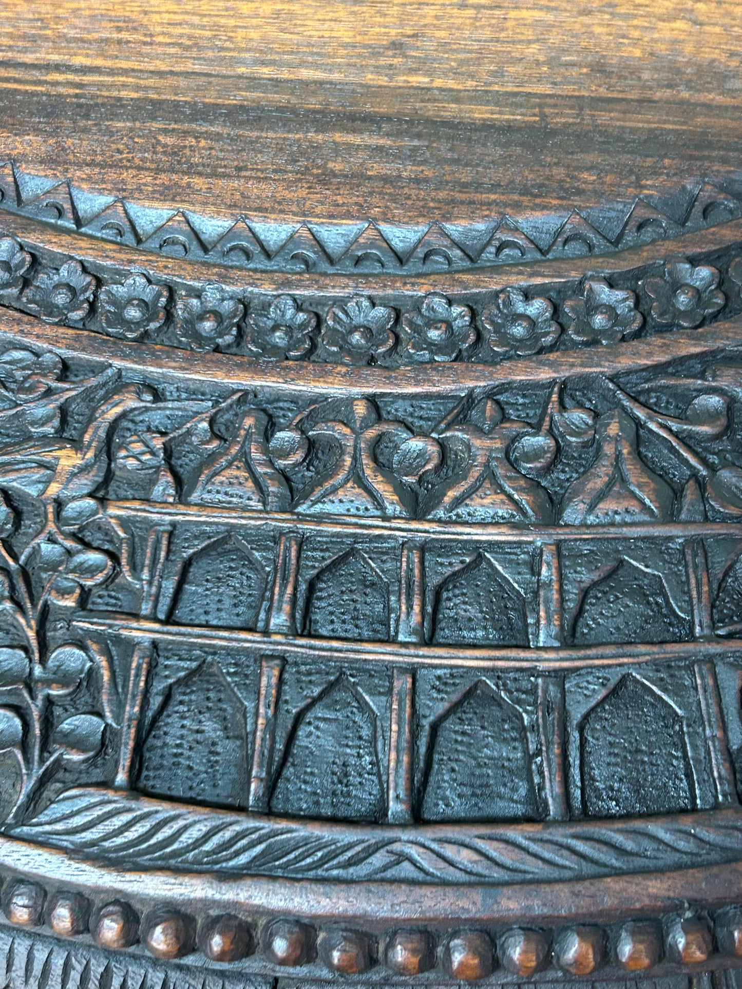 Burmese Carved Anglo Indian side table