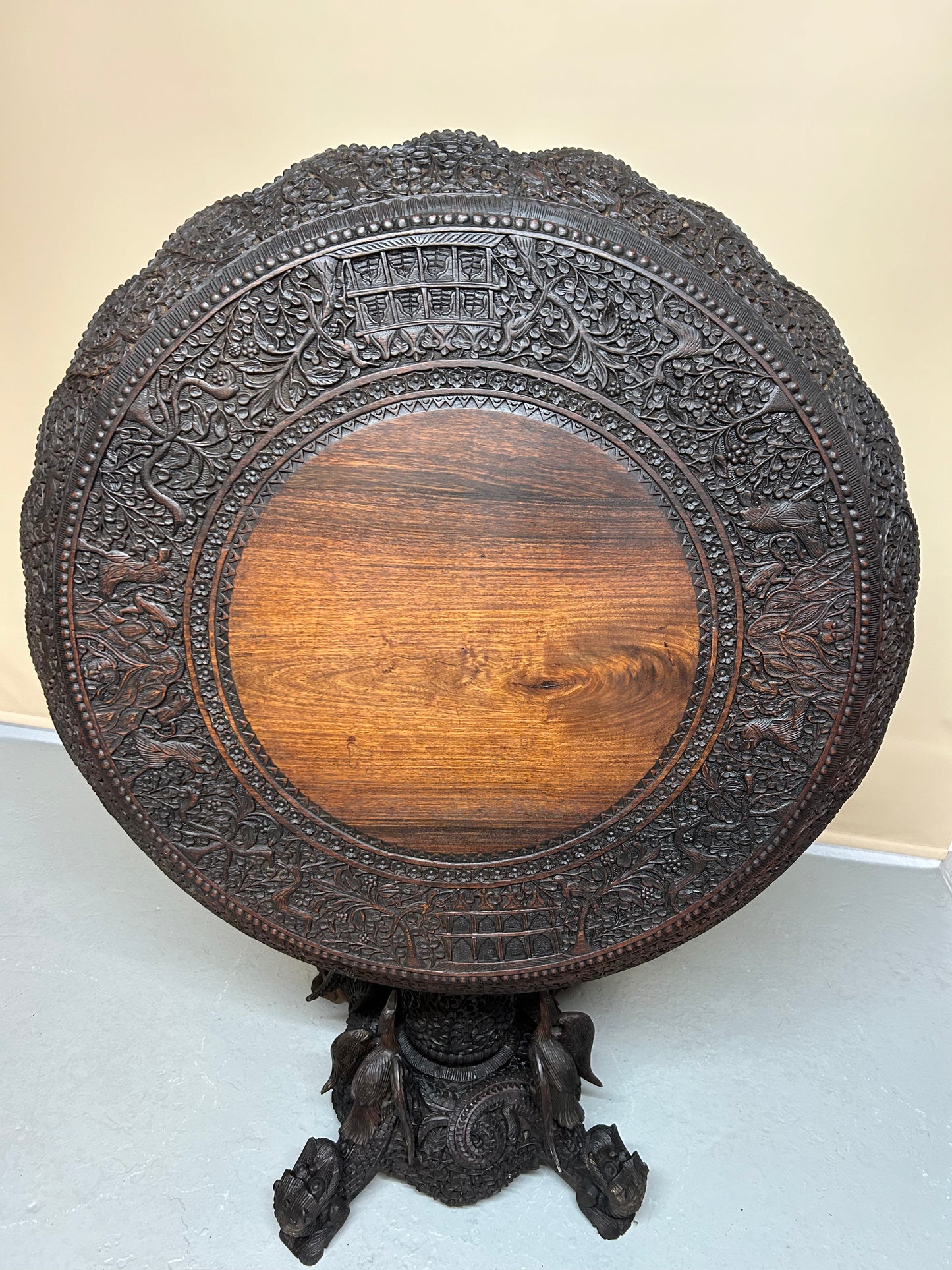 Burmese Carved Anglo Indian side table