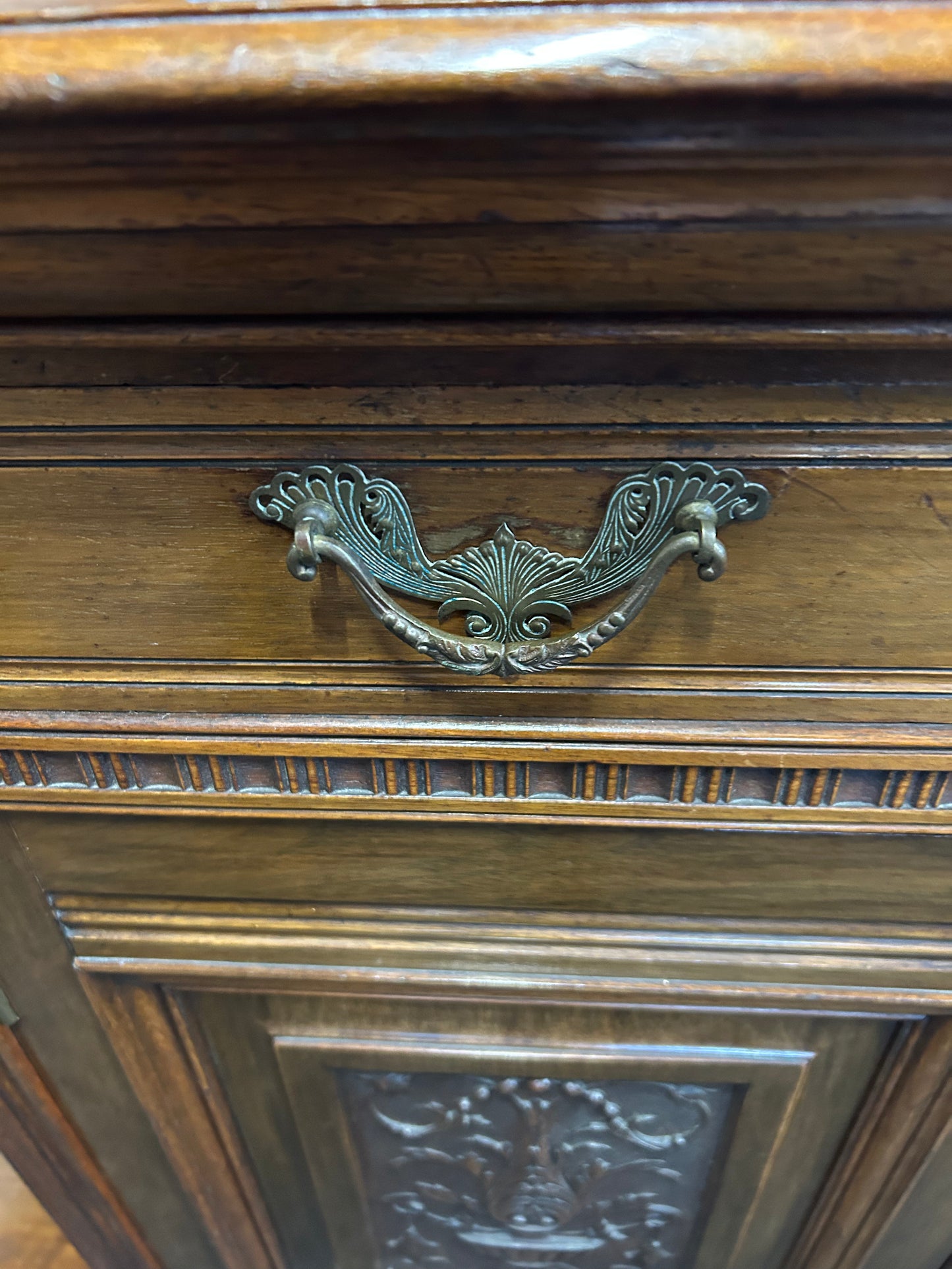 Walnut Edwardian sideboard