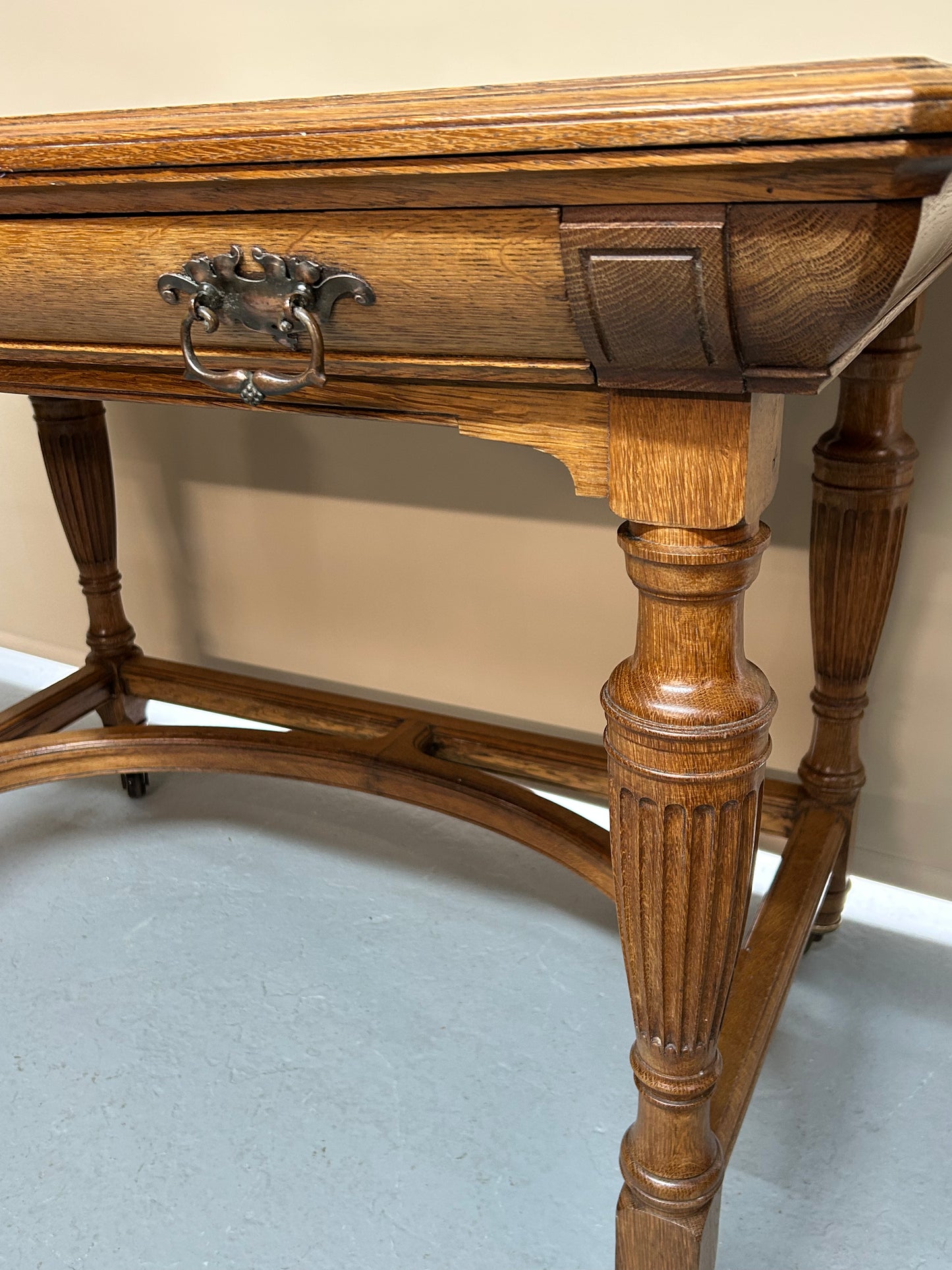 19th Century Oak Writing Desk By Lamb Of Manchester