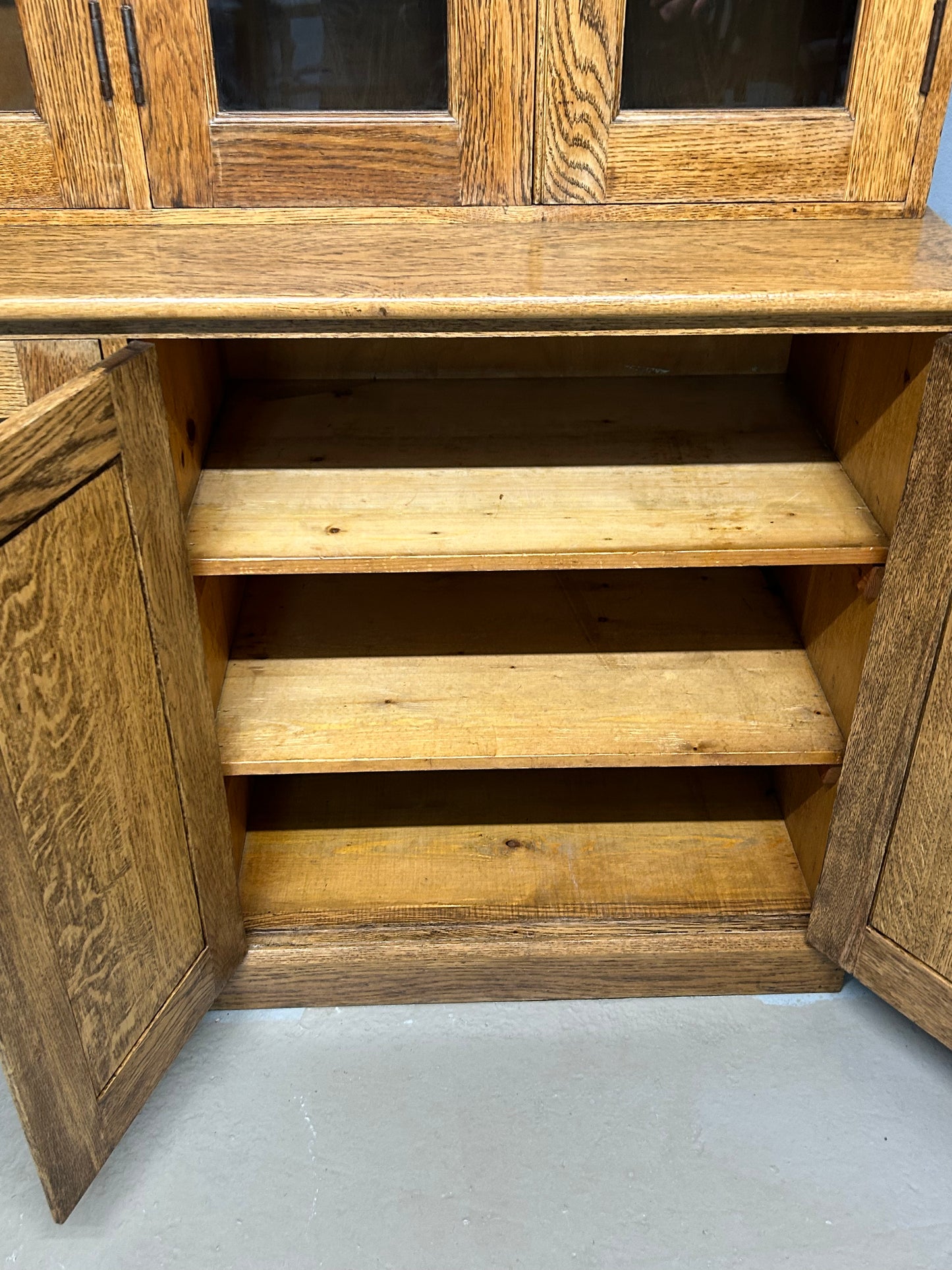 Antique oak school cupboard