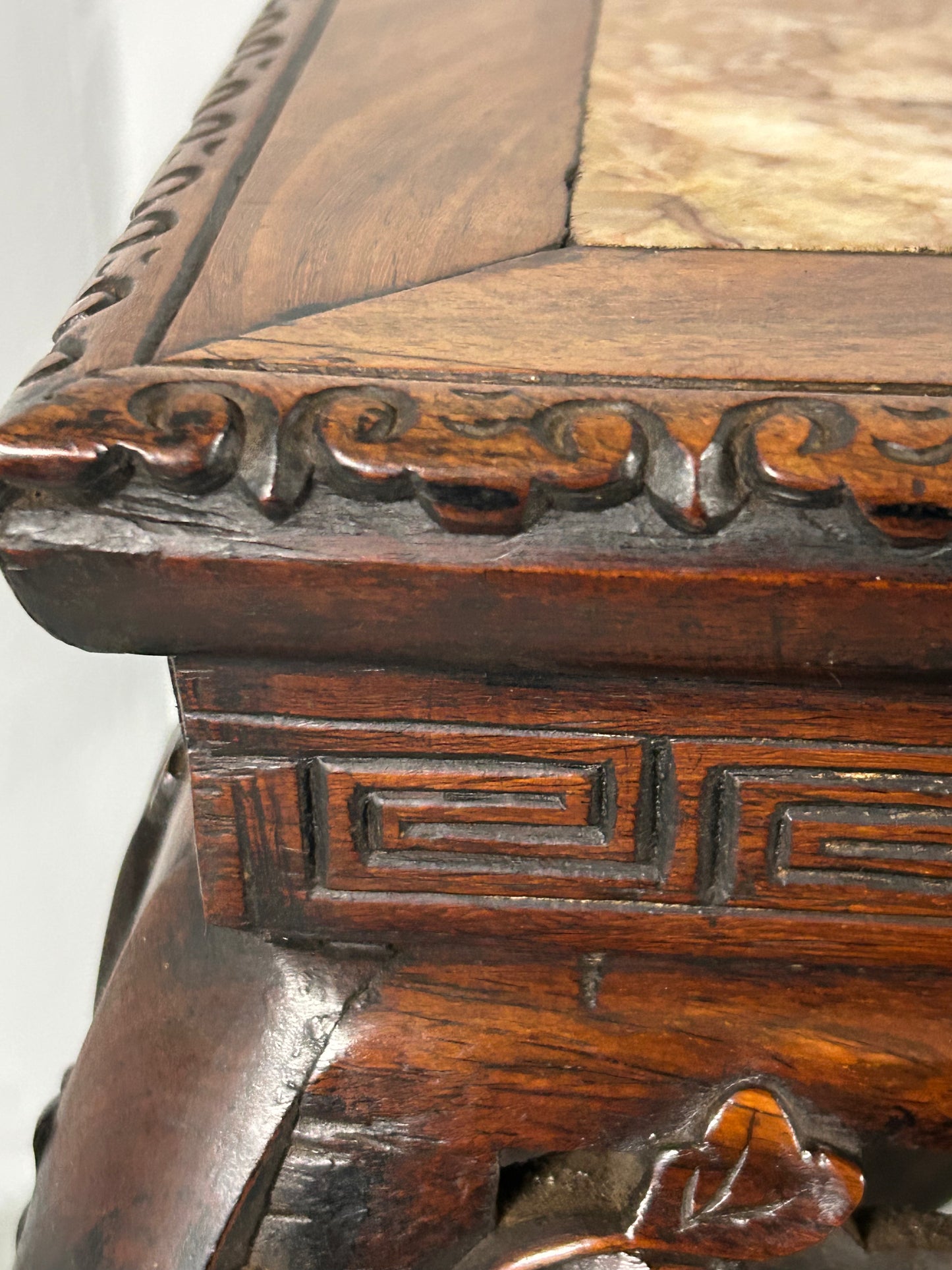 Chinese marble top side table