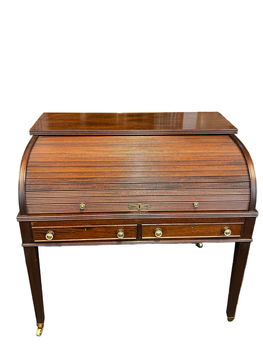 Reproduction Georgian Style Mahogany Tambour Writing Desk