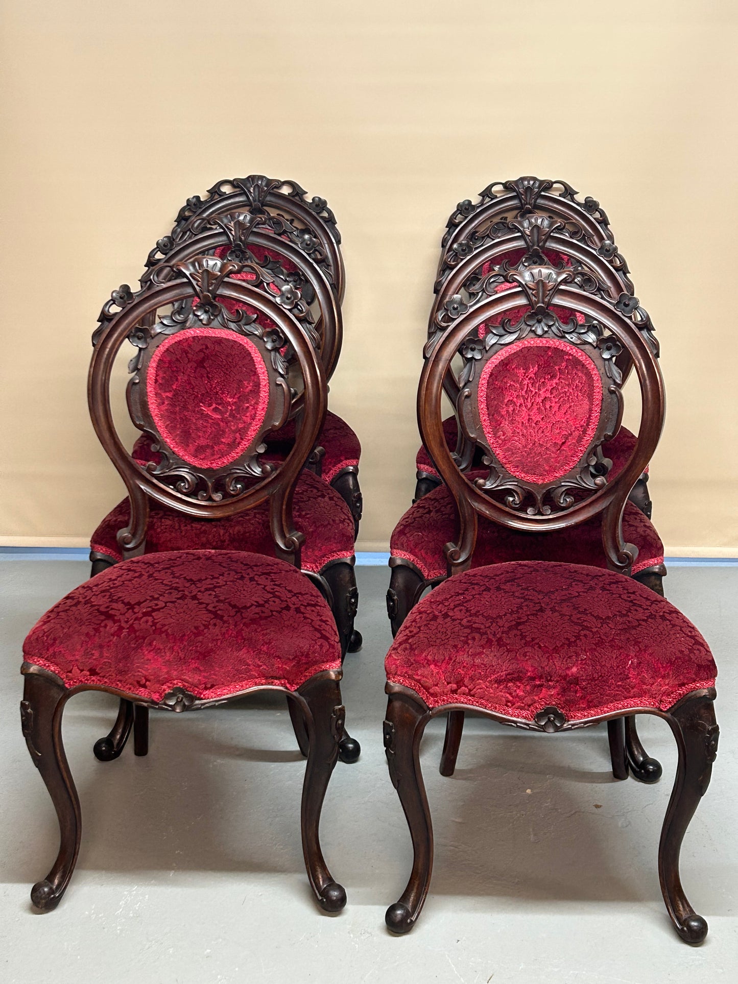 Set of 6 Victorian rosewood dining chairs