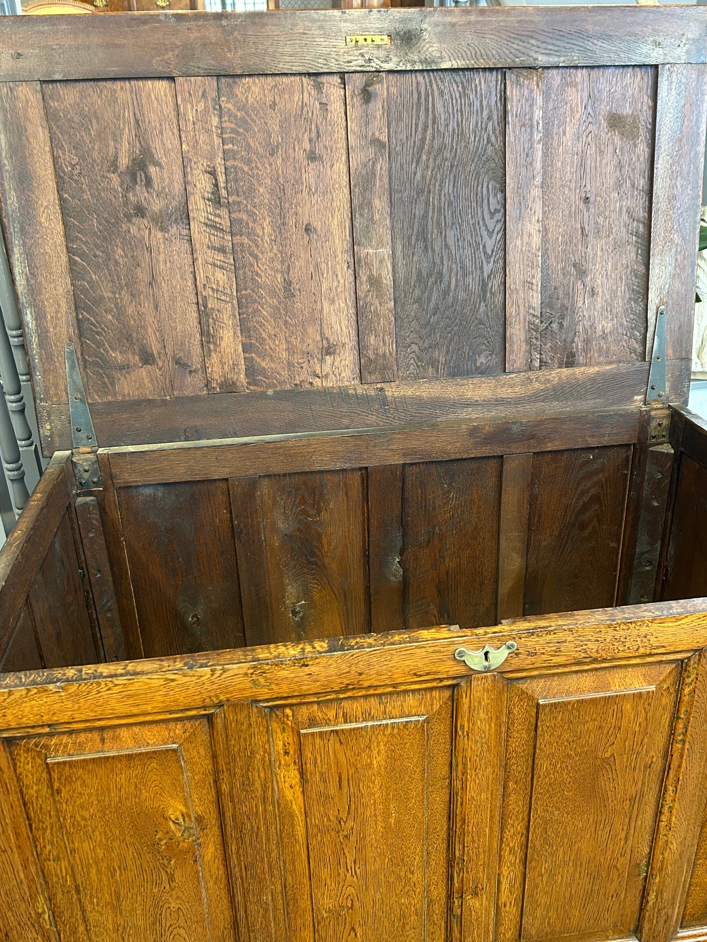 19th century oak mule chest