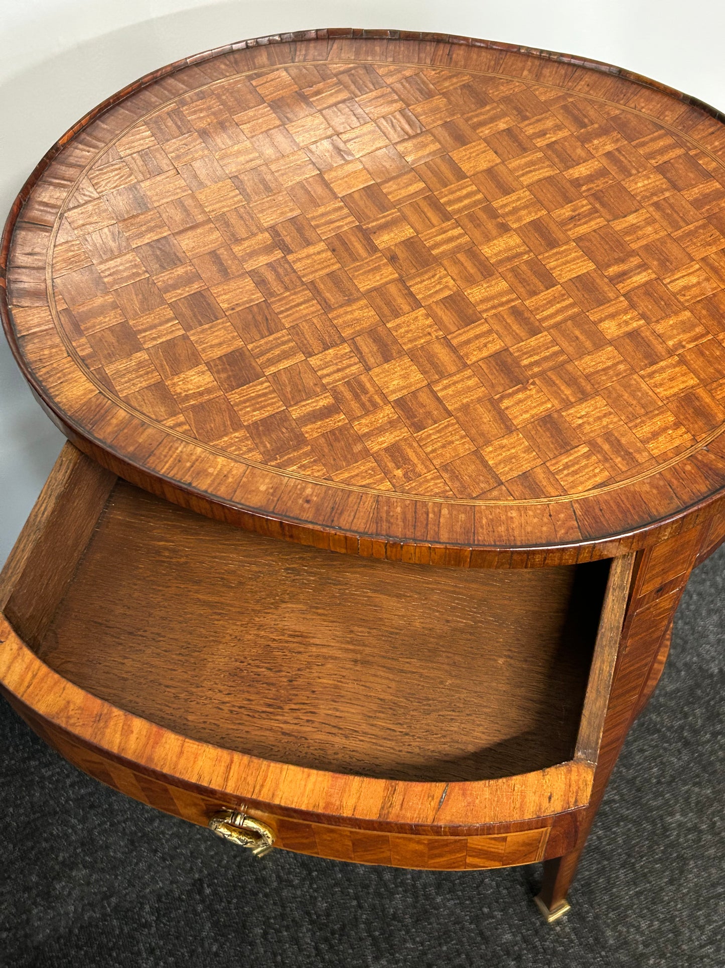 Loui XV style Kingswood parquetry side table