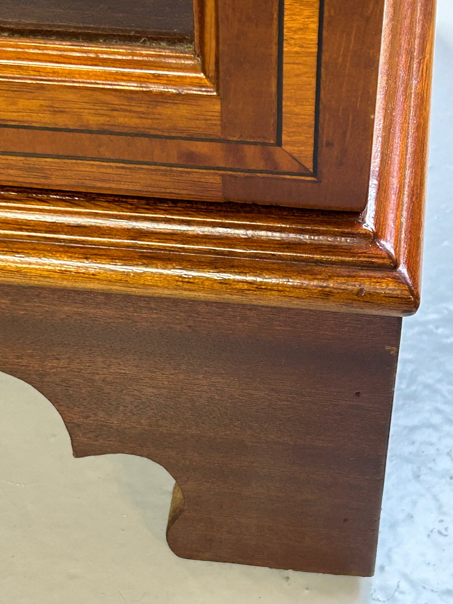 Pair of Mahogany Reproduction inlaid glazed bookcases