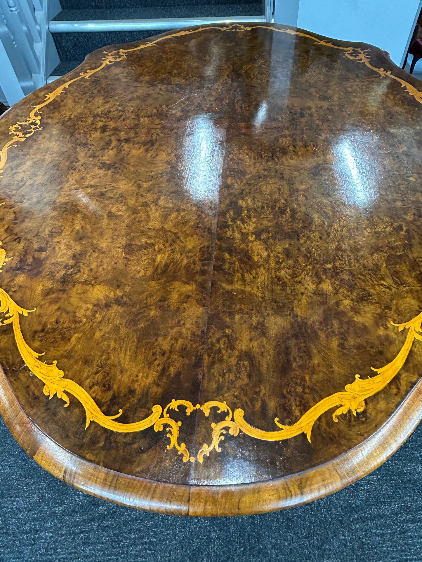 Victoria Burr walnut centre table