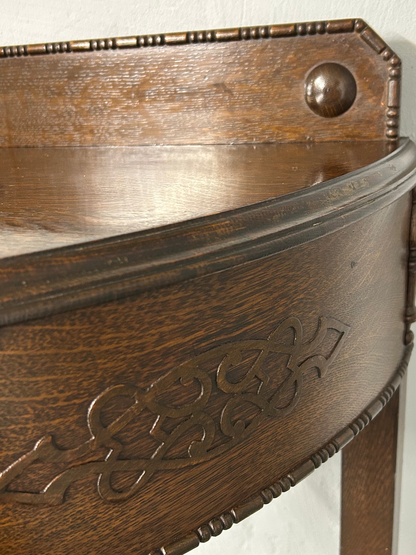 Oak 1920s Demi Lune side table