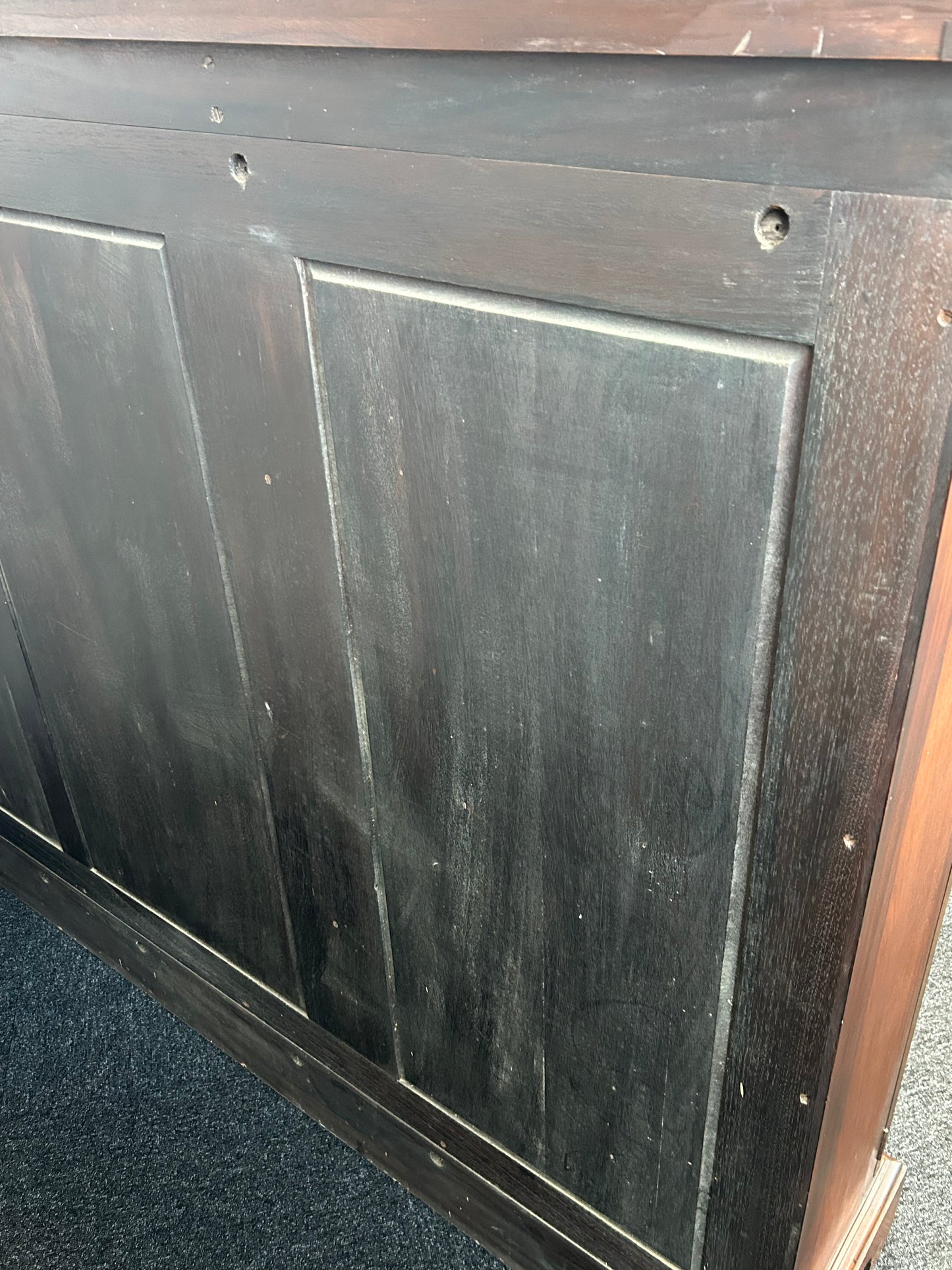 Mahogany 3 door glazed bookcase by Wylie and Lochhead