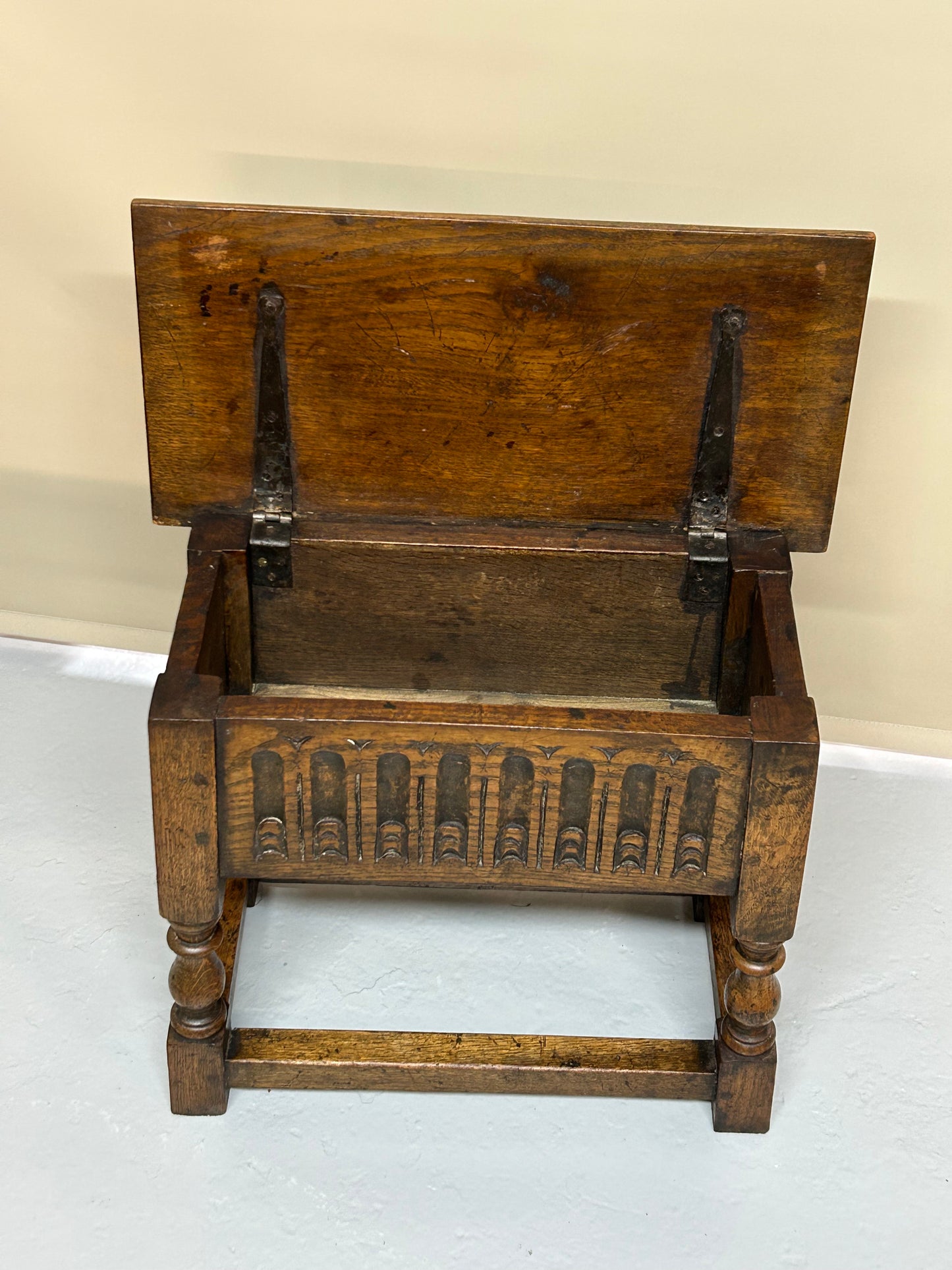 Jacobean style oak box stool