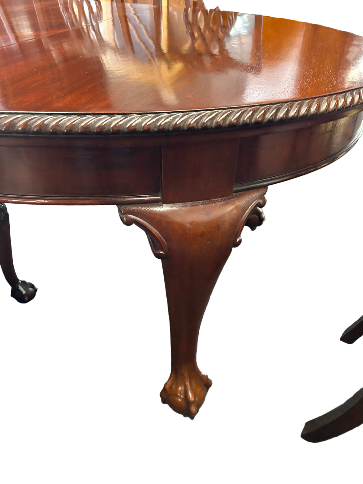 Mahogany Chippendale Style Extending Dining Table And 8 Chairs