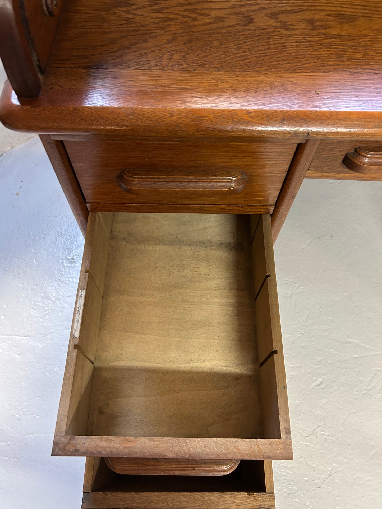 Oak roll top writing desk
