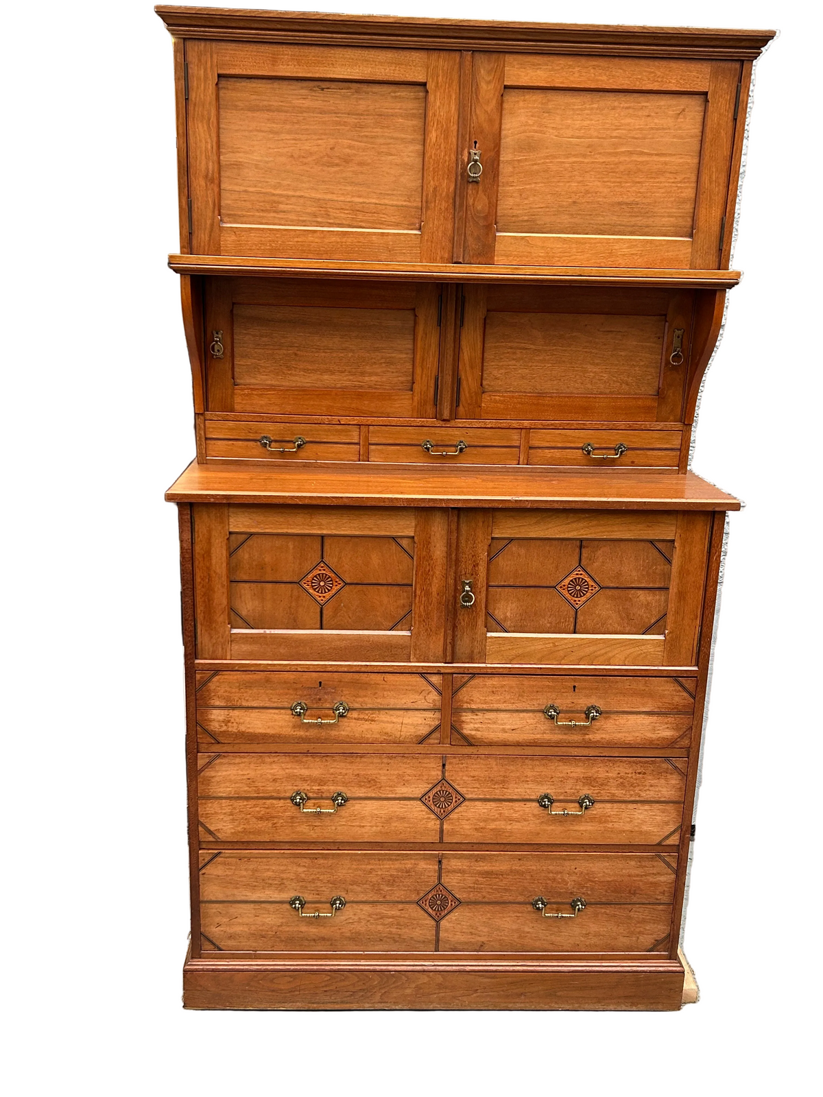 Aesthetic movement 3 Tier Storage Cabinet by H Ogden of Manchester