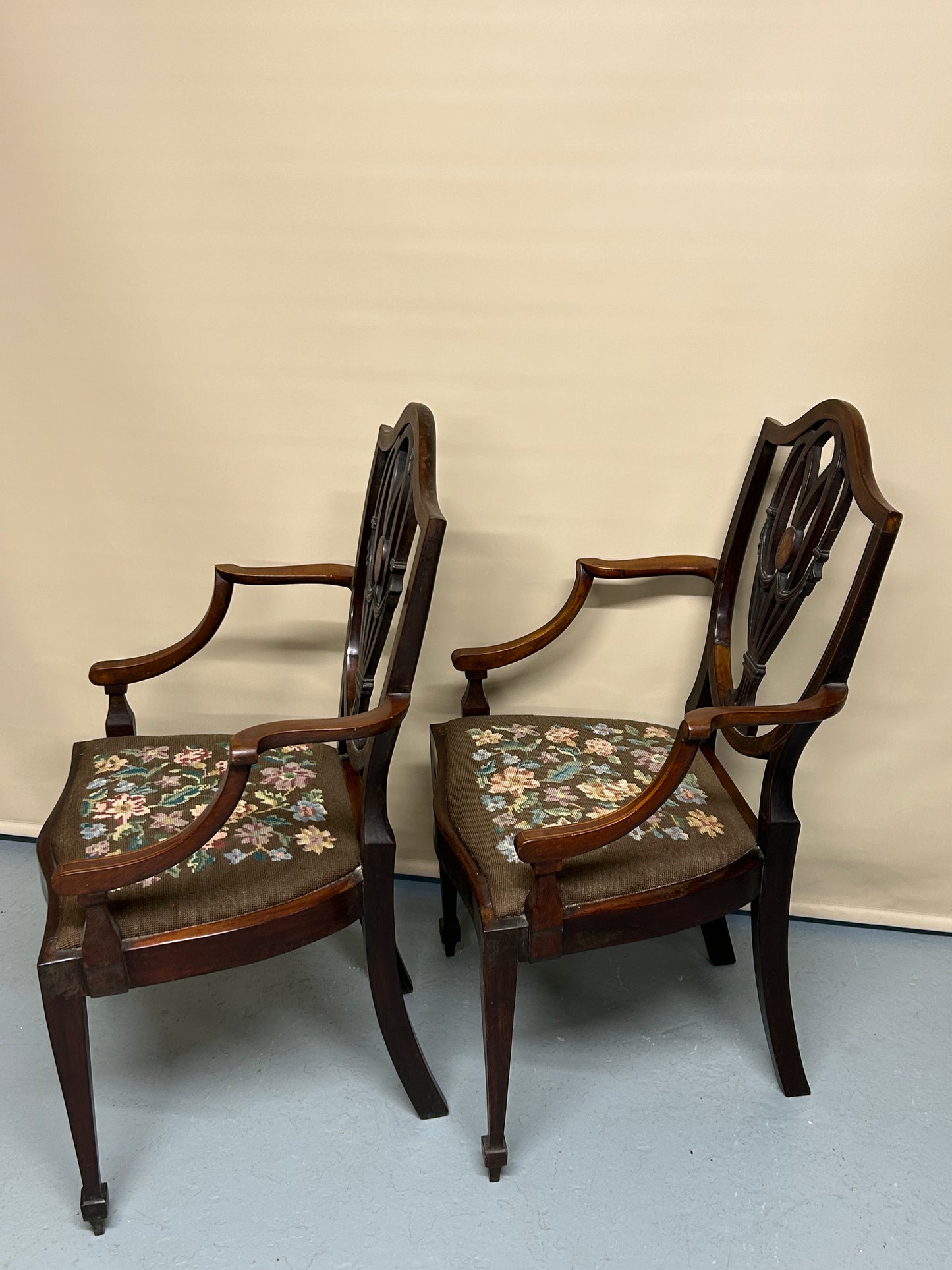 Pair Of Sheraton Style Mahogany Chairs