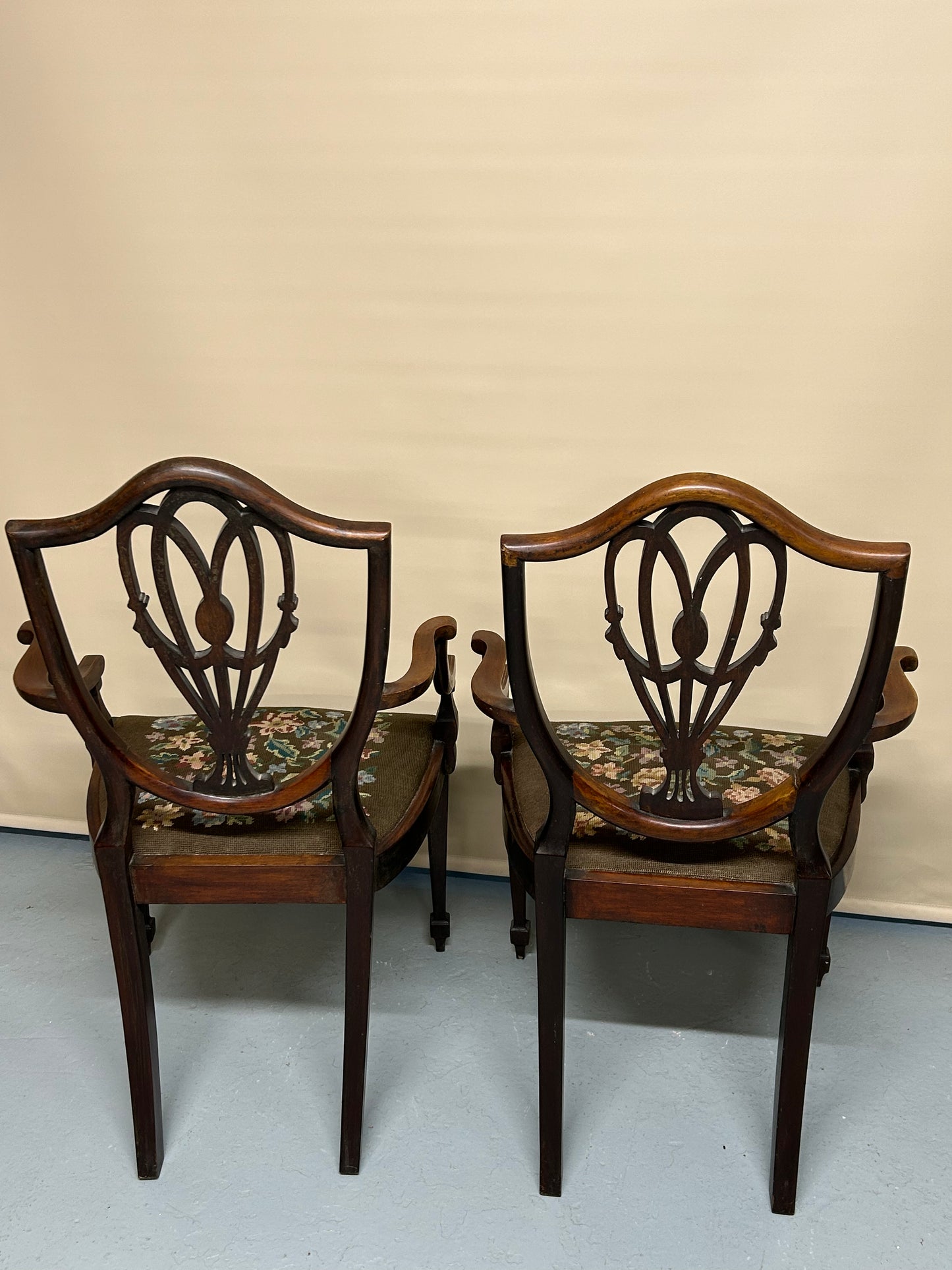 Pair Of Sheraton Style Mahogany Chairs