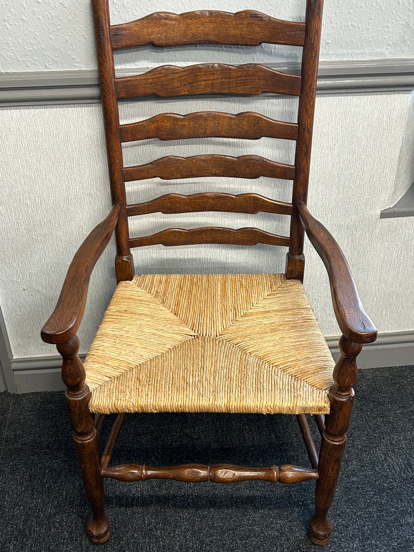 Oak Refectory Dining Table And Set Of 6 Ladder Back Chairs